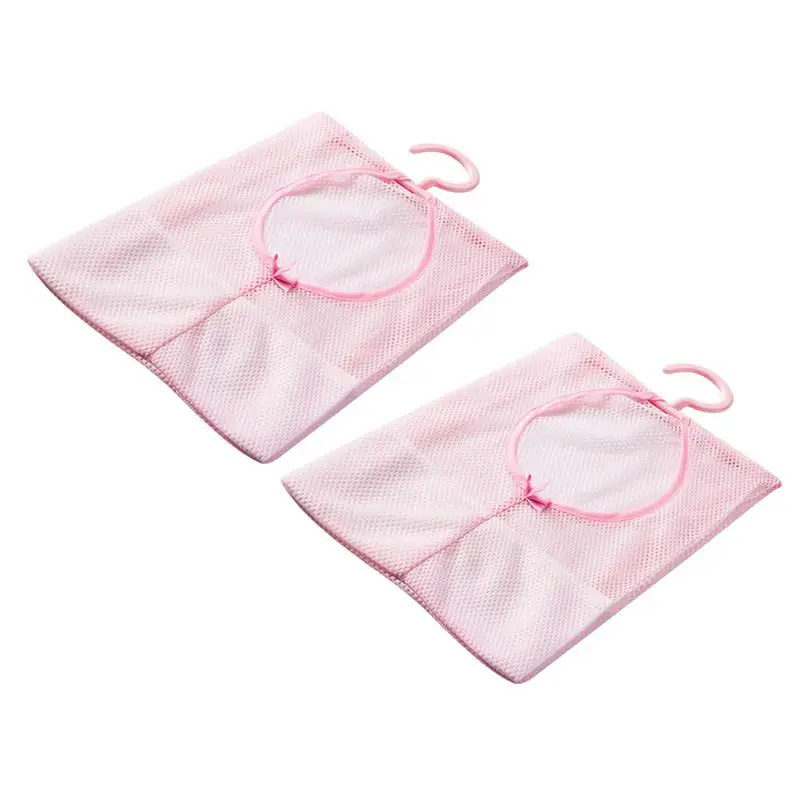 2 Pcs Hanging Laundry Bag Space-Saving Hanging Multipurpose Organizer Clothespin Pouch With Hanger For Kitchen Bathroom
