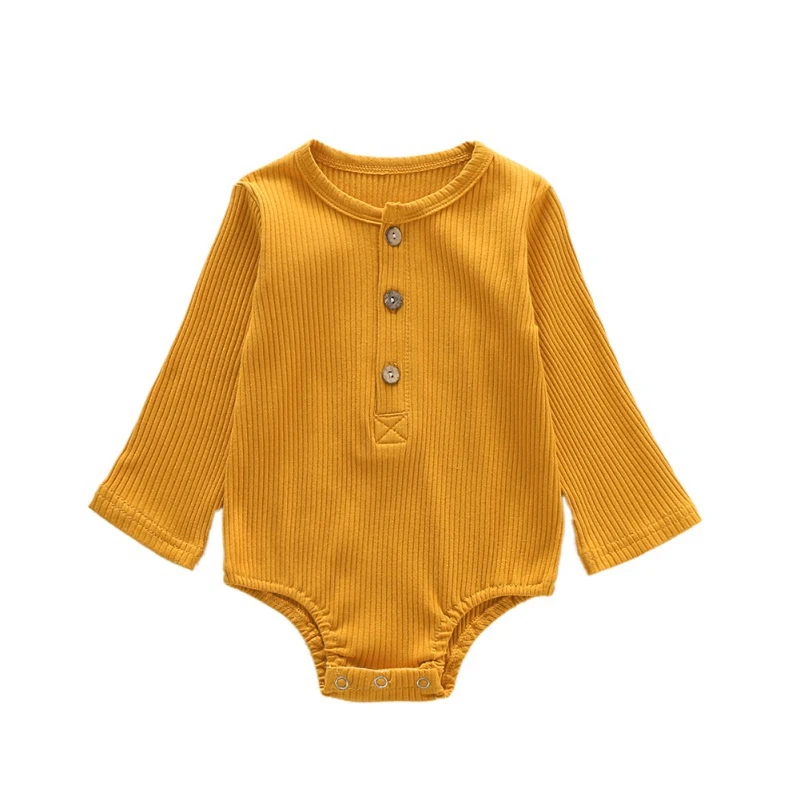 Autumn Infant Baby Clothes Long Sleeve Solid Print Rompers Kids Girls Boys Clothes Jumpsuit Clothes for Newborns Baby
