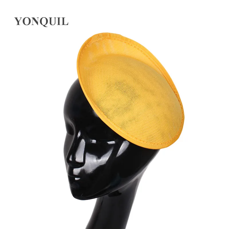 Имитация sinamay 20 см чародей основы для женщин Свадебная вечеринка Вуалетка шляпа DIY аксессуары для волос свадебные головные уборы для невесты - Color: Yellow