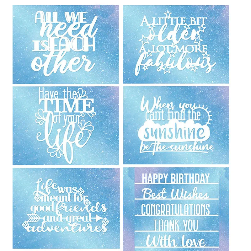 

All We Need Is Each Other A Little Bit Older Time Of Your Lfie Sentiments Cutting Dies for DIY Scrapbooking Cards Crafts 2019