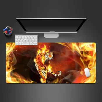 

Cool Flame Tiger Mouse Pad High Quality Mouse Mat Game Team Best Selling Rubber PC Game Computer Keyboard Game Mats To Gamer