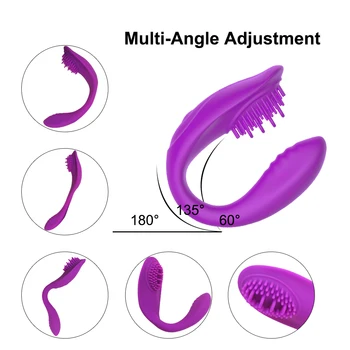 Wireless Remote Control Vibrator Sex Toys for Couples Rechargeable Dildo G Spot U Silicone Stimulator Double Vibrators for Women 3