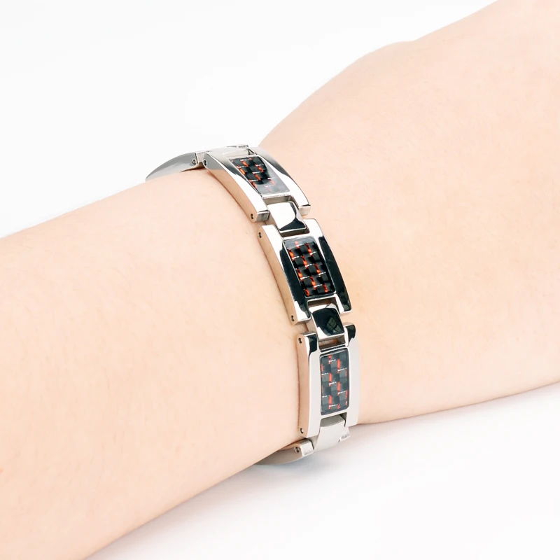 Oktrendy Negative ion Magnetic Bracelet Men Therapy Bracelets Bio Magnetic Titanium Bangle For Arthritis Silver Color Bracelett