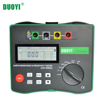 

DUOYI DY4300A 4-Pole Earth Resistance And Soil Resistance Tester Digital LCD 0-20KΩ Series Interference Voltage Frequency Tester