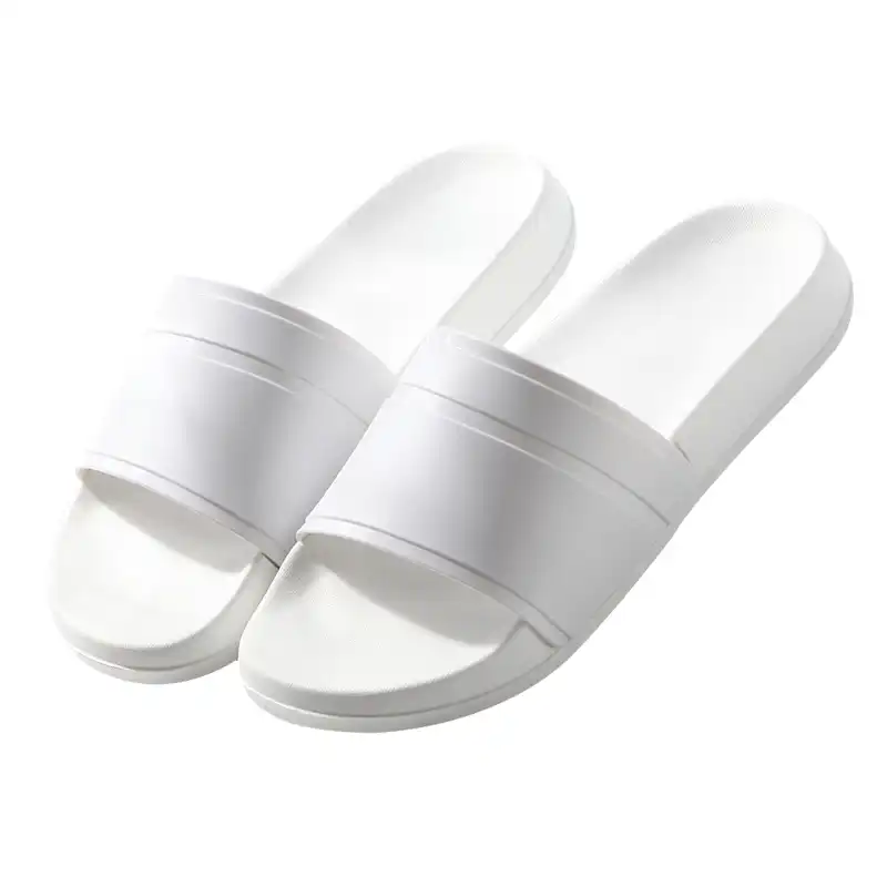 white bathroom slippers