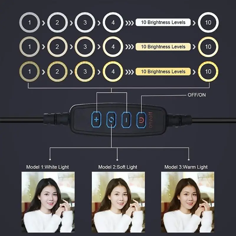 PULUZ 6,2 дюймов светодиодный кольцевой светильник для селфи с регулируемой яркостью светильник для фотостудии с подставкой Прямая поставка
