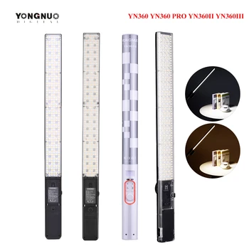 

Yongnuo YN360 YN360 II YN360 Pro YN360III Handheld Pixel Stick LED Video Light built-in battery RGB Colorful supported Phone App