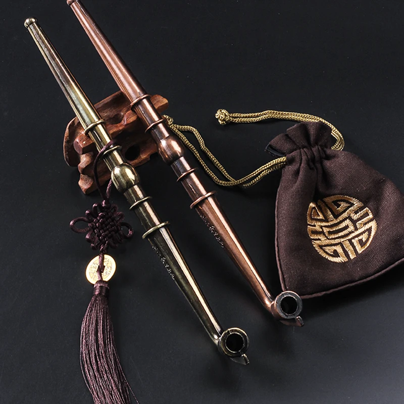 Модные длинные золотые металлические табачные трубки курительная трубка