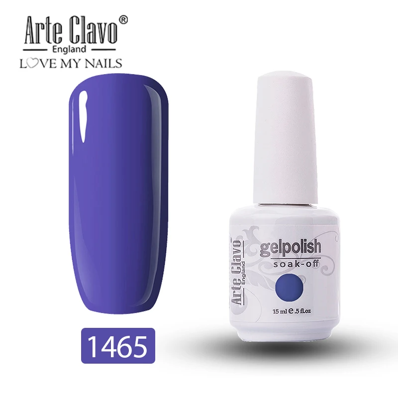 1465 Arte Clavo 15 мл 179 цветов светодиодный Гель-лак для ногтей Топ УФ-Гель-лак для ногтей Гибридный впитывающий лак для ногтей салонный лак Гель-лак - Цвет: 1465