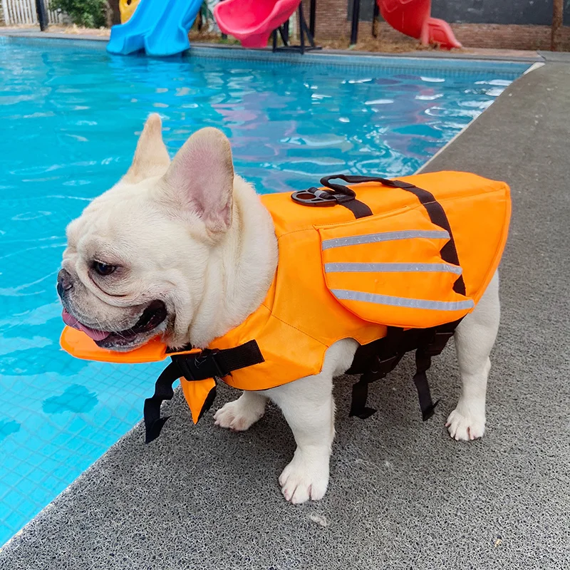 Reflective Dog Life Jacket Dog Swimming Suit French Bulldog