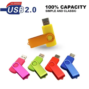 

Custom LOGO USB 2.0 Business USB Flash Drive Delicacy Portable Pendrive 4GB 8GB 16GB 32GB Rotatable Pen Drive Photography Gift