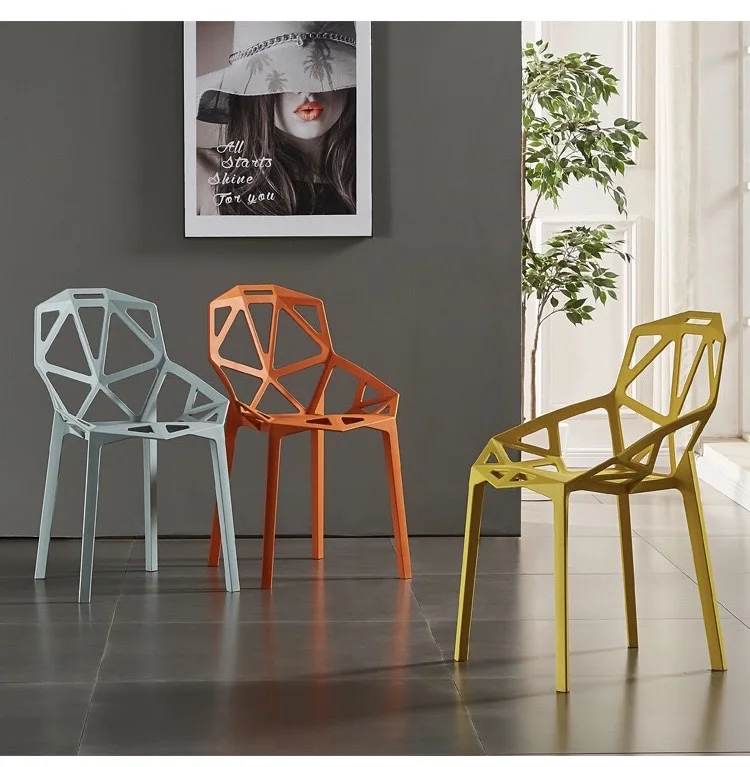 Living Room Furniture Home Chair Light Luxury Plastic Backrest Stool Desk Makeup Leisure Nordic Net Red Dining Modern Minimalist