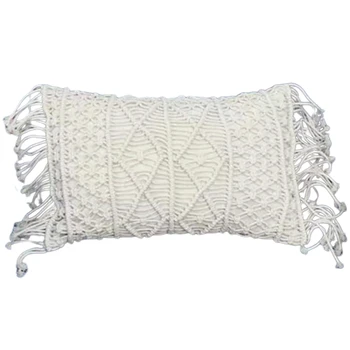 

30X50cm Macrame Hand-Woven Cotton Thread Pillow Covers Sofa Cushion Cover Decorative Pillowcases Home Textile -B