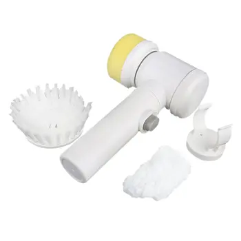 

5 In 1 Multifunctional Electric Household Magic Brush ABS Nylon Kitchen Bathtub Cleaning Window Brush Cleaner White Color