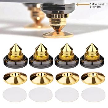 

4 Set Gold Speaker Spikes Isolation CD Amplifier Turntable Pad Stand Feet Double-sided Adhesive DQ-Drop