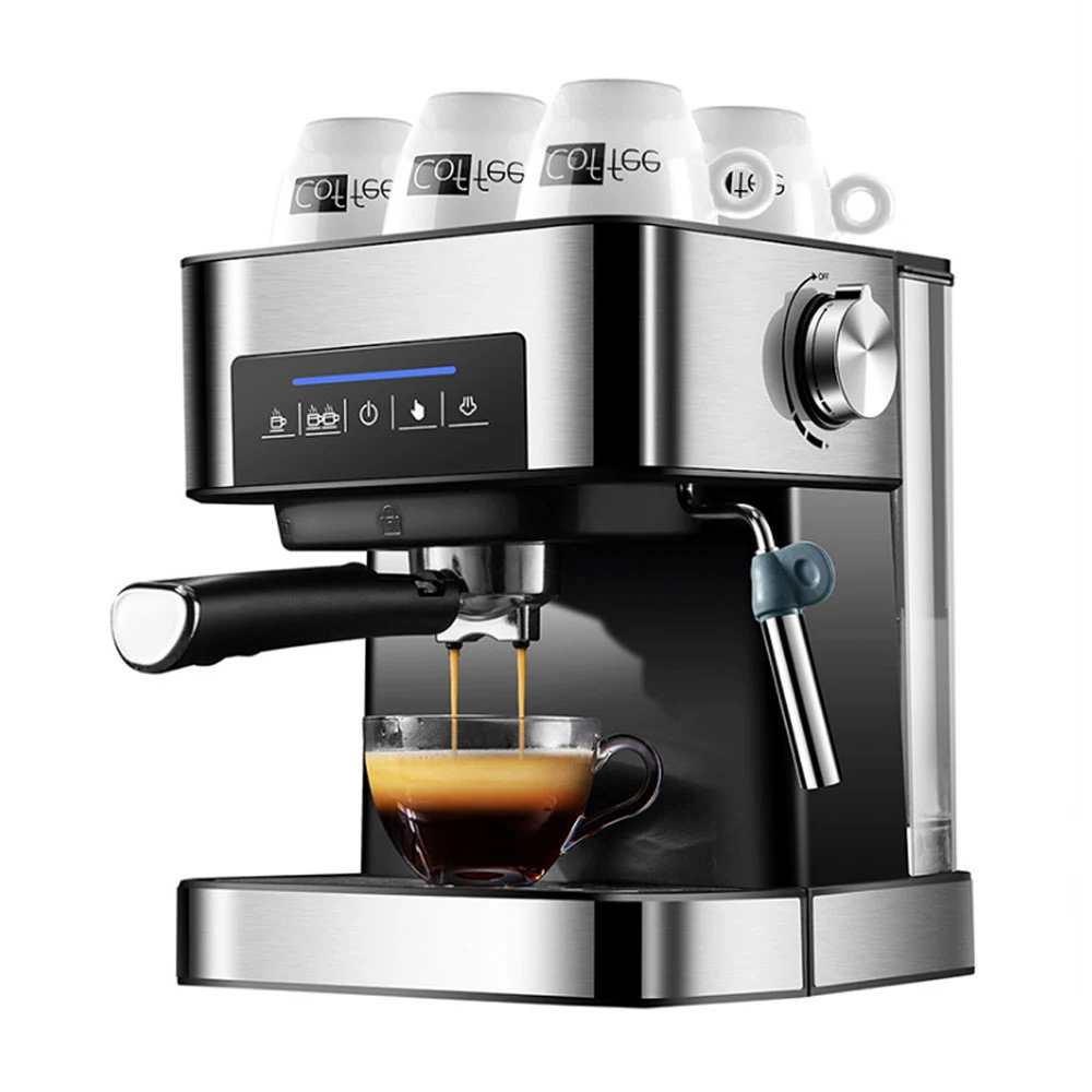 Home Use 20BAR Italy Coffee Machine Semiautomatic Intelligent Concentrate Steam Milk Froth One Express Makers With Cappuccino 6