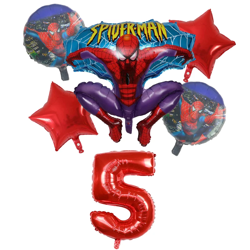 Воздушные шары из фольги «Человек-паук», «супергерой», «мстители», для детей 1, 2, 3, 4, 5 лет, украшение для вечеринки на день рождения, детская игрушка для душа