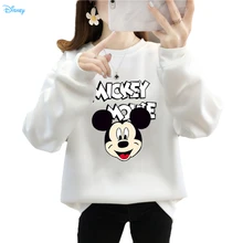 

S-3XL Oversize Print Mickey Mouse Graphic Sudadera Mujer Long Sleeve Thick Warm Crewneck Sweatshirts Ladies 90s Aesthetic Clothe