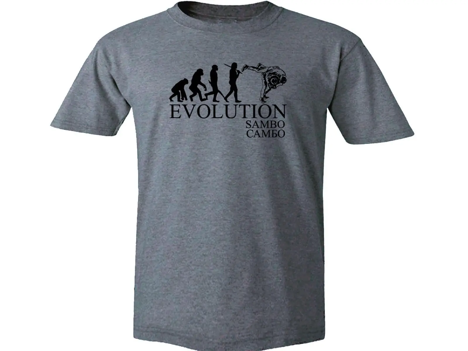 2019 Sambo evolution русский 100% хлопок серый Графический Топ Футболка | Мужская одежда