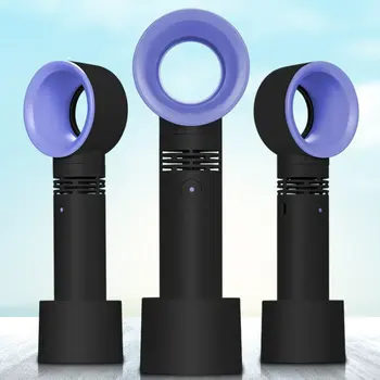 

USB Rechargeable Portable Bladeless Fan Handheld Mini Cooler No Leaf Handy Fan With 3 Fan Speed Level LED Indicator