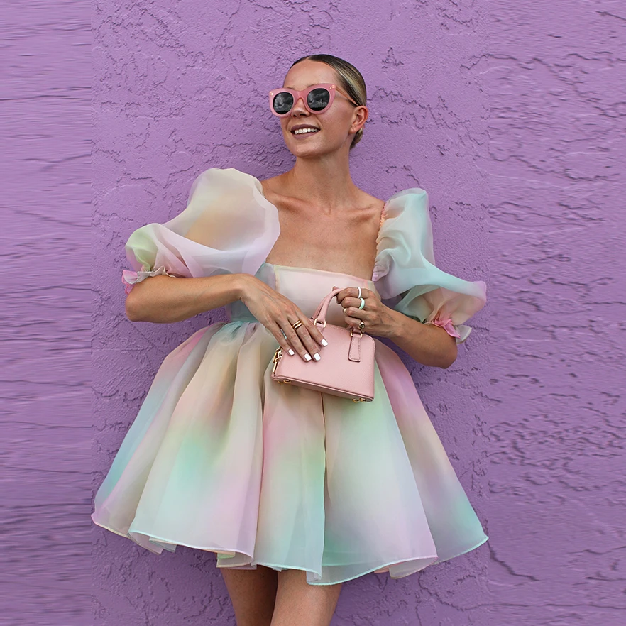 2020 Colorful Tulle Dresses Women Short Dress Pretty Mini Prom Gowns Girl Cute Summer Dresses For Women 2020 Party65