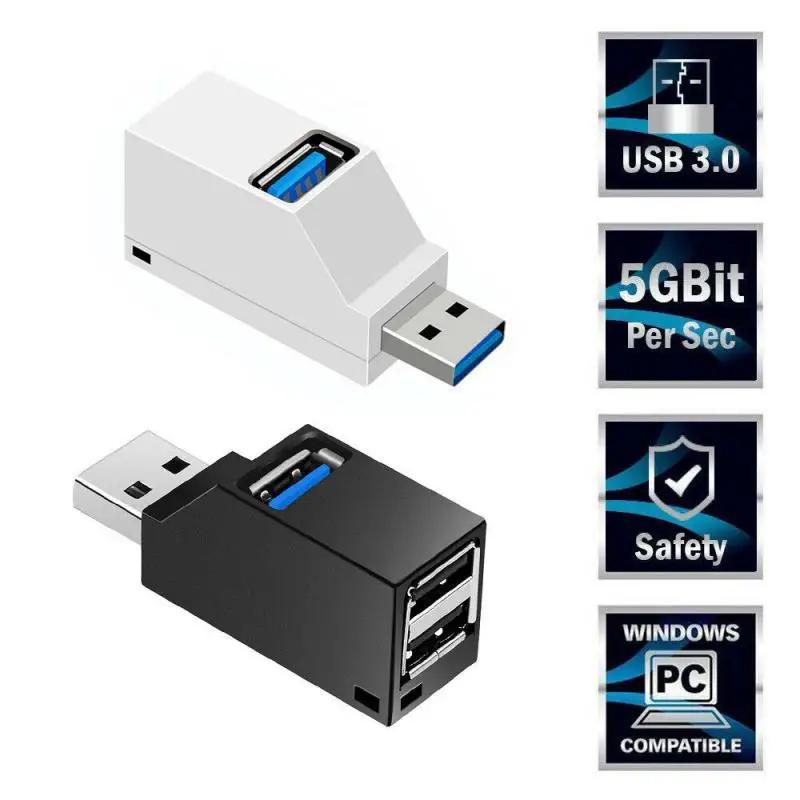 3 портовый usb хаб Mini USB 2 0 высокоскоростной разветвитель для ПК ноутбука