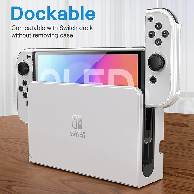 HEYSTOP Case Compatible with Nintendo Switch OLED Model Dockable, PC Switch  OLED Cover Case with Glass Screen Protector