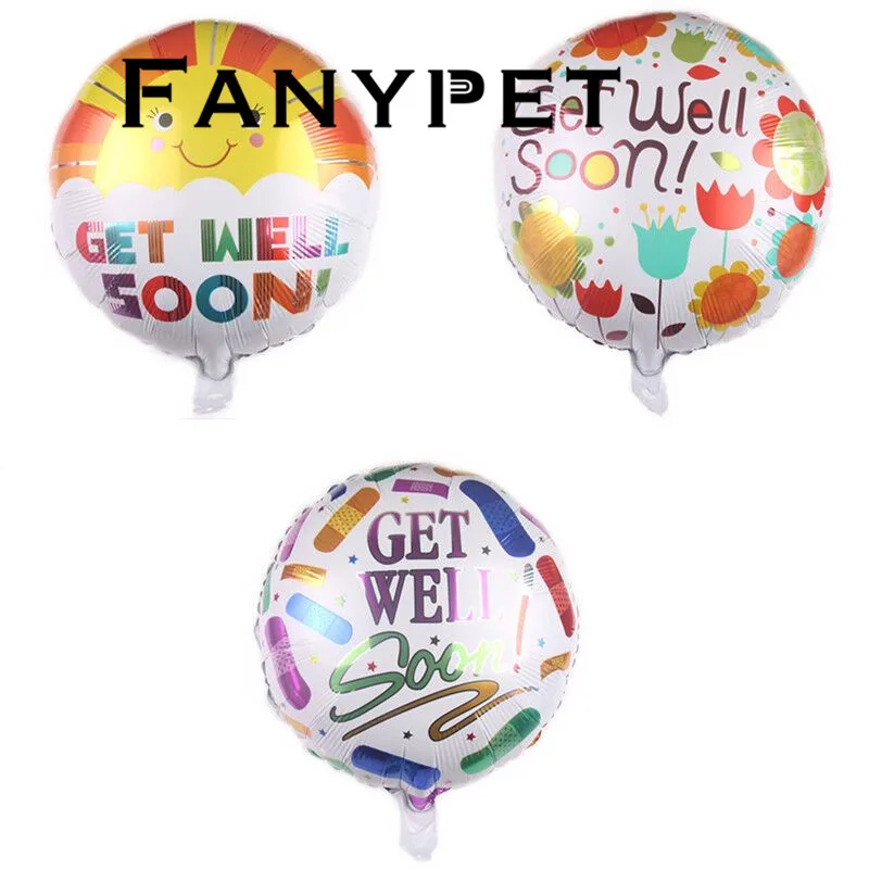 50 шт 18-дюймовые круглые шарики с надписью GET WELL SOON наилучшие пожелания фольги