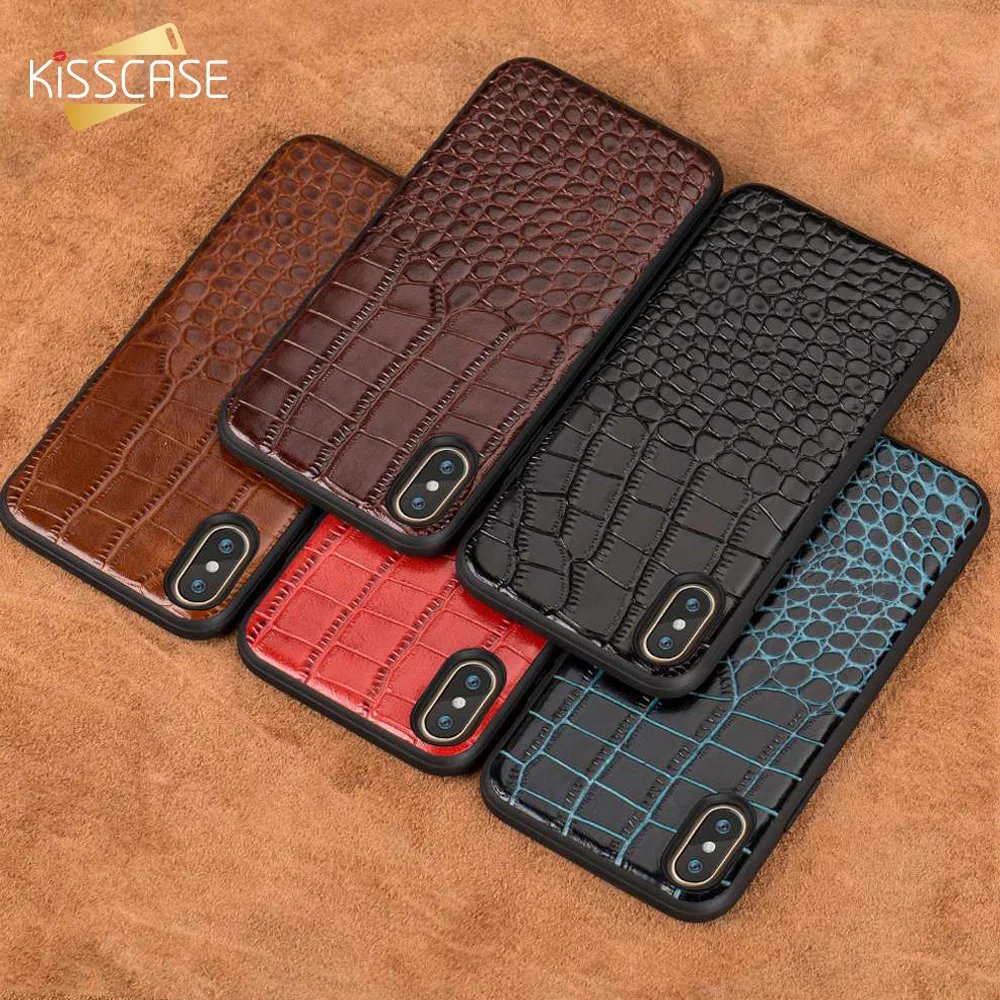 Кожаный чехол KISSCASE для iPhone XS MAX XR XS X 8 7 Plus, деловой чехол, полный защитный простой телефон чехол для iPhone 6 6S Plus 10