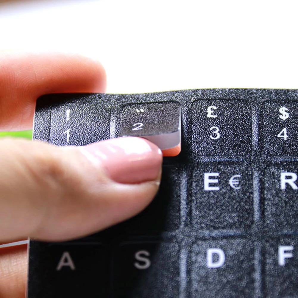 

Universal Keyboard Stickers Replacement Matte Keyboard Stickers with Black Background and White Lettering LHB99