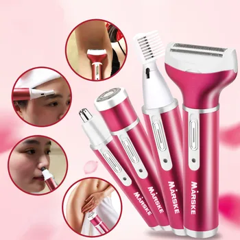 

4 in 1 Rechargeable nose hair trimmer for women trimmer ear face eyebrow nose hair removal eyebrow Trimmer for nose Wireless