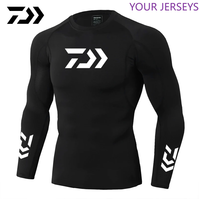 

2020 New Daiwa Fishing Shirt Outdoor Sports Wear Tshirt Patchwork Fitness Body Anti-mosquito Breathable