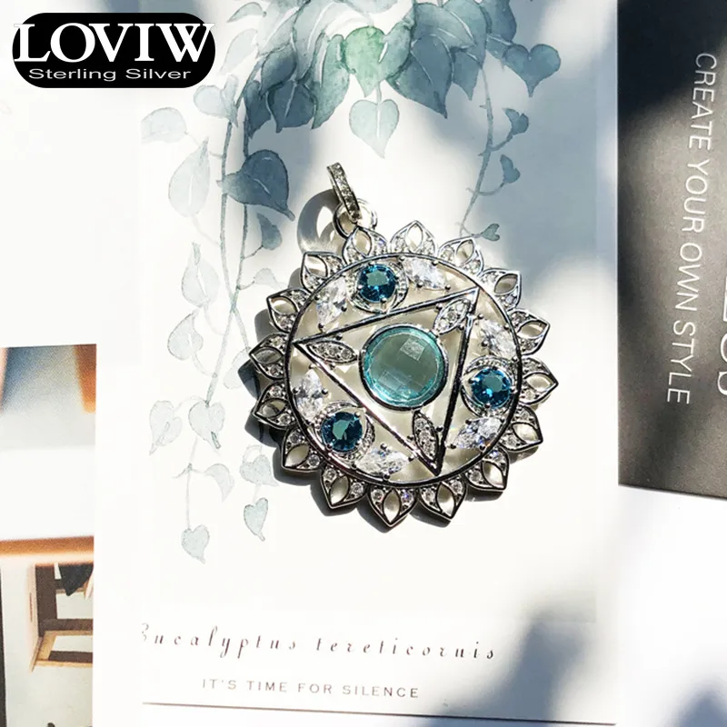 Кулон ГОРЛОВАЯ ЧАКРА, синий, Фирменная Новинка Модные украшения Thomas SABOR Стиль Цепочки и ожерелья Аксессуары подарок для женщин и девушек, заменитель мужчины