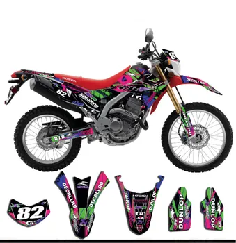 

Full set Sticker Kit Customized Number Graphics & Backgrounds Decals For Honda CRF250L CRF250M 2010 2011- 2015 2016 2017 2018