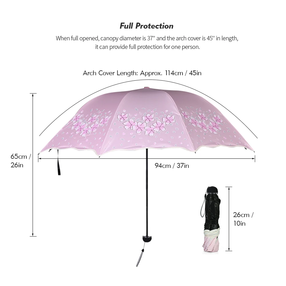 Тройной складной зонт от солнца 8-Rib ветрозащитный водонепроницаемый UPF УФ-защита
