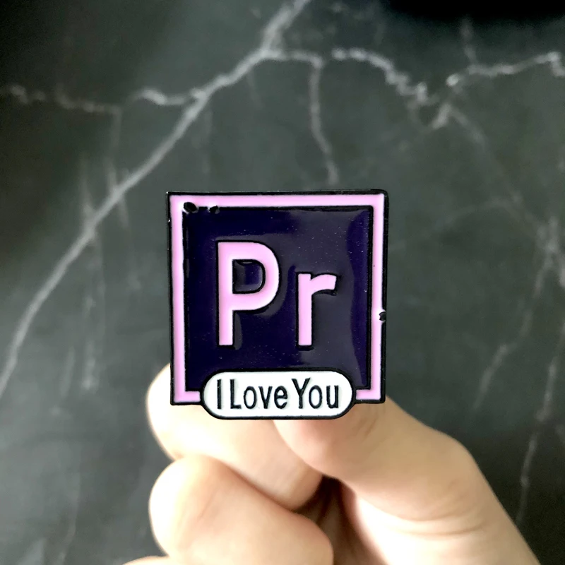 Креативная брошь на булавке, офисное программное обеспечение, AI PS Pr AU, брошь, профессиональный стиль, индивидуальное ювелирное изделие, подарок другу, бутик
