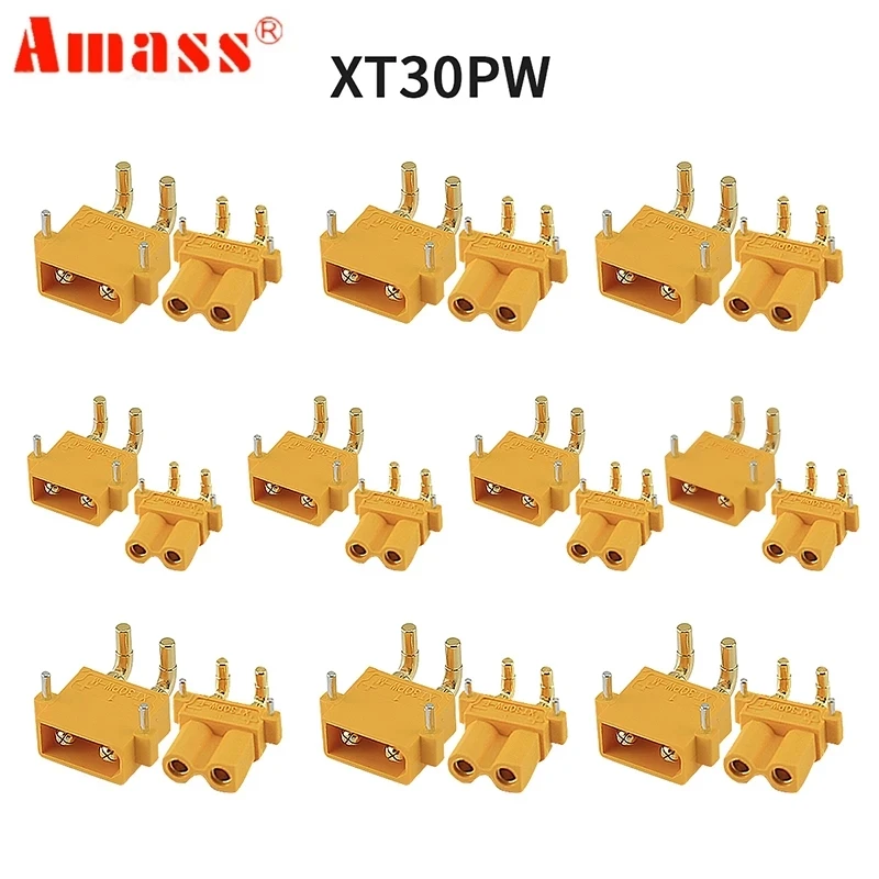 Amass EmaxRC 10 Pair XT30 Connectors Male Female Power Plugs with Heat Shrink for Lipo Battery RC Planes Drone RC Cars 