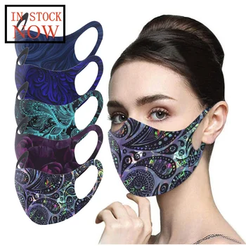 

Adult Flower Print Breathable Protection Stretch Mask 1 Pack Washable Reusable Mascarillas Mouth Mask For Men Women Fashion Mask