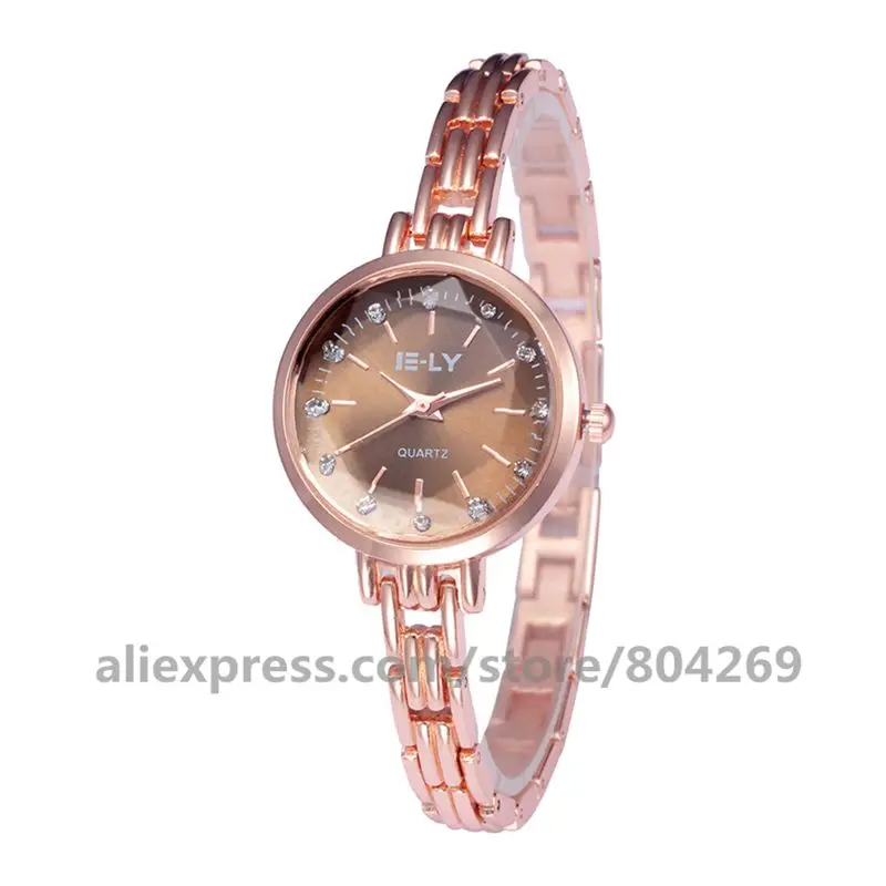 rose rose E-LY 062 женские часы-браслет Горячая Мода женские кварцевые часы сплав женское платье Два цвета браслеты наручные часы - Цвет: rose rose