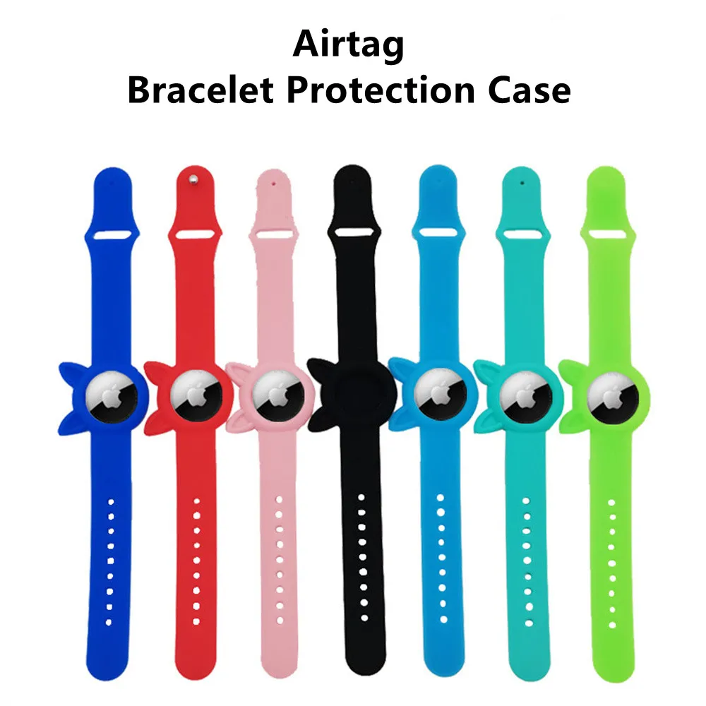 Bracelet Apple AirTag pour enfants, sangles en silicone, goujon en métal,  degré de choc, compatible avec le bracelet AirTag pour enfants - AliExpress