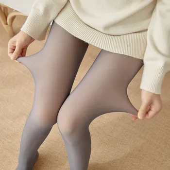 

Winter Tights Pantyhose Transparent Women Elastic Sexy Warm Thick Pantyhose for Girls Stockings Black Imitation Skin Snowing