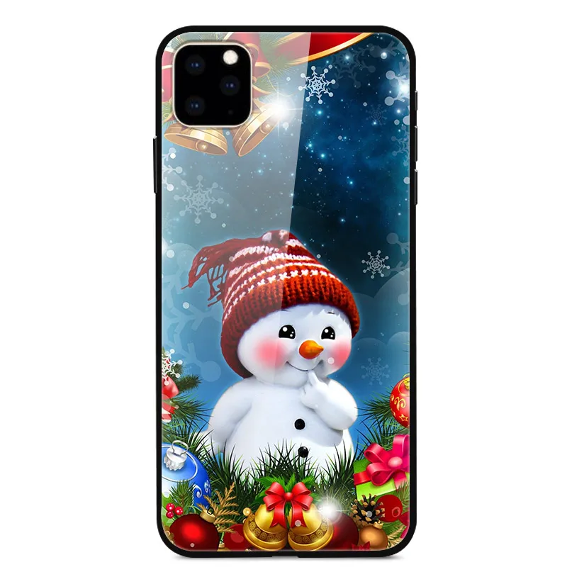 06 Рождественский чехол для телефона s для iPhone 11 Pro Max, чехол из закаленного стекла для iPhone X XS Max 7 8 6 6S Plus 11 Pro XR X S, Жесткий Чехол - Цвет: 06
