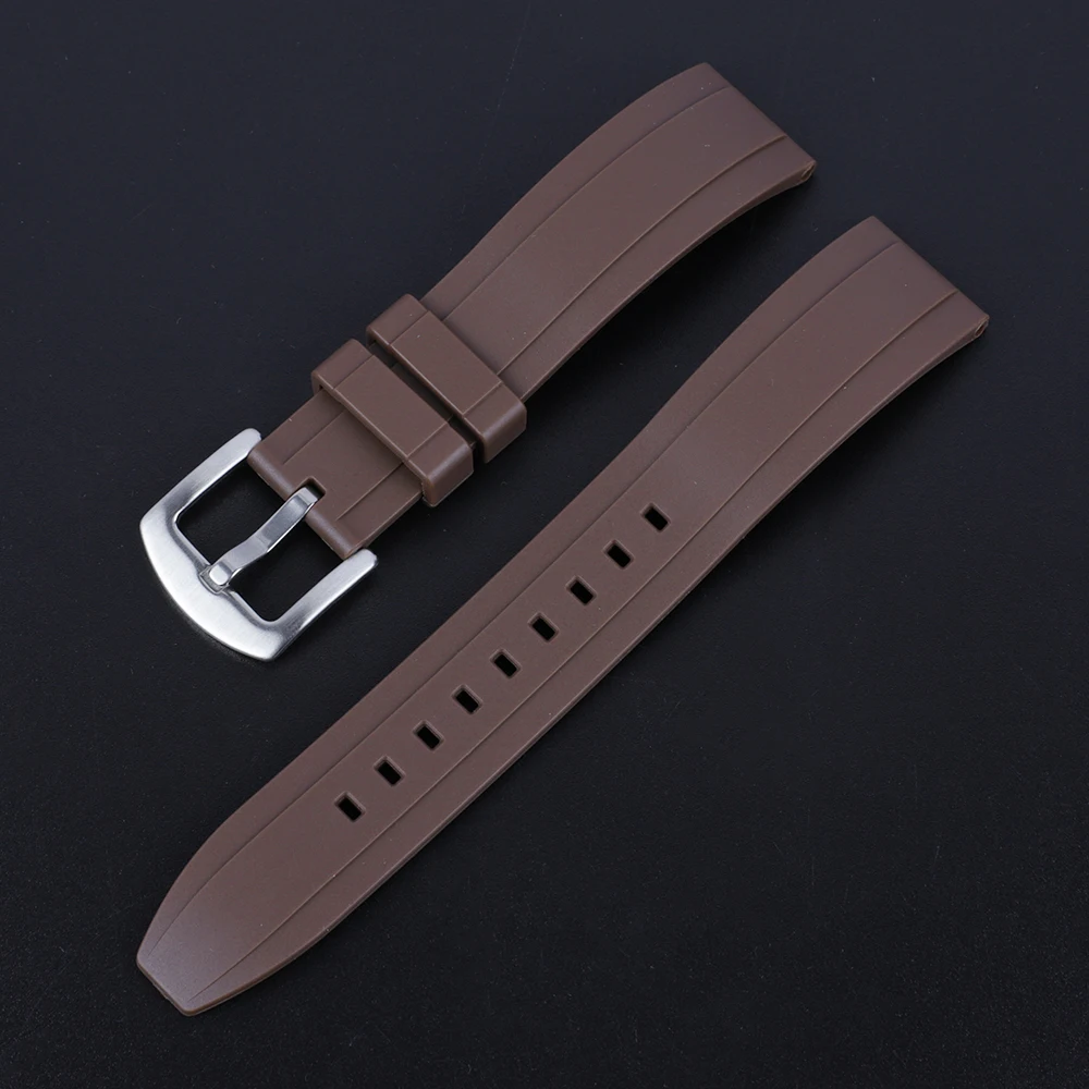 Quality Fluoro Rubber Watch Strap 18mm 20mm 22mm 24mm Sport Watchband Black Green Wristband With Quick Release Spring Bar