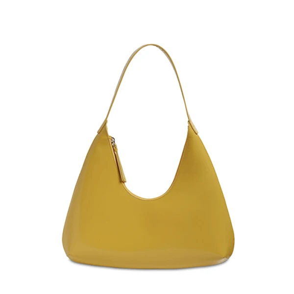 Вместительная женская сумка через плечо, новая модная дизайнерская Простая Сумка-тоут с подмышками, большая сумочка, зелёный кошелёк, повседневная женская сумка - Цвет: yellow