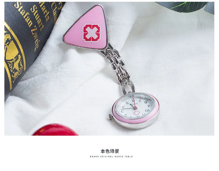 Life waterproof round glass variety of colors stylish and compact easy to carry triangle nurse quartz pocket watch