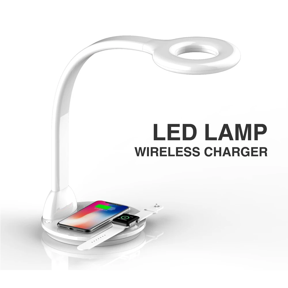 

Eye Protection Multi-functional Wireless Charger Desk Lamp For Iphone Iwatch And Reading Desk Lamp