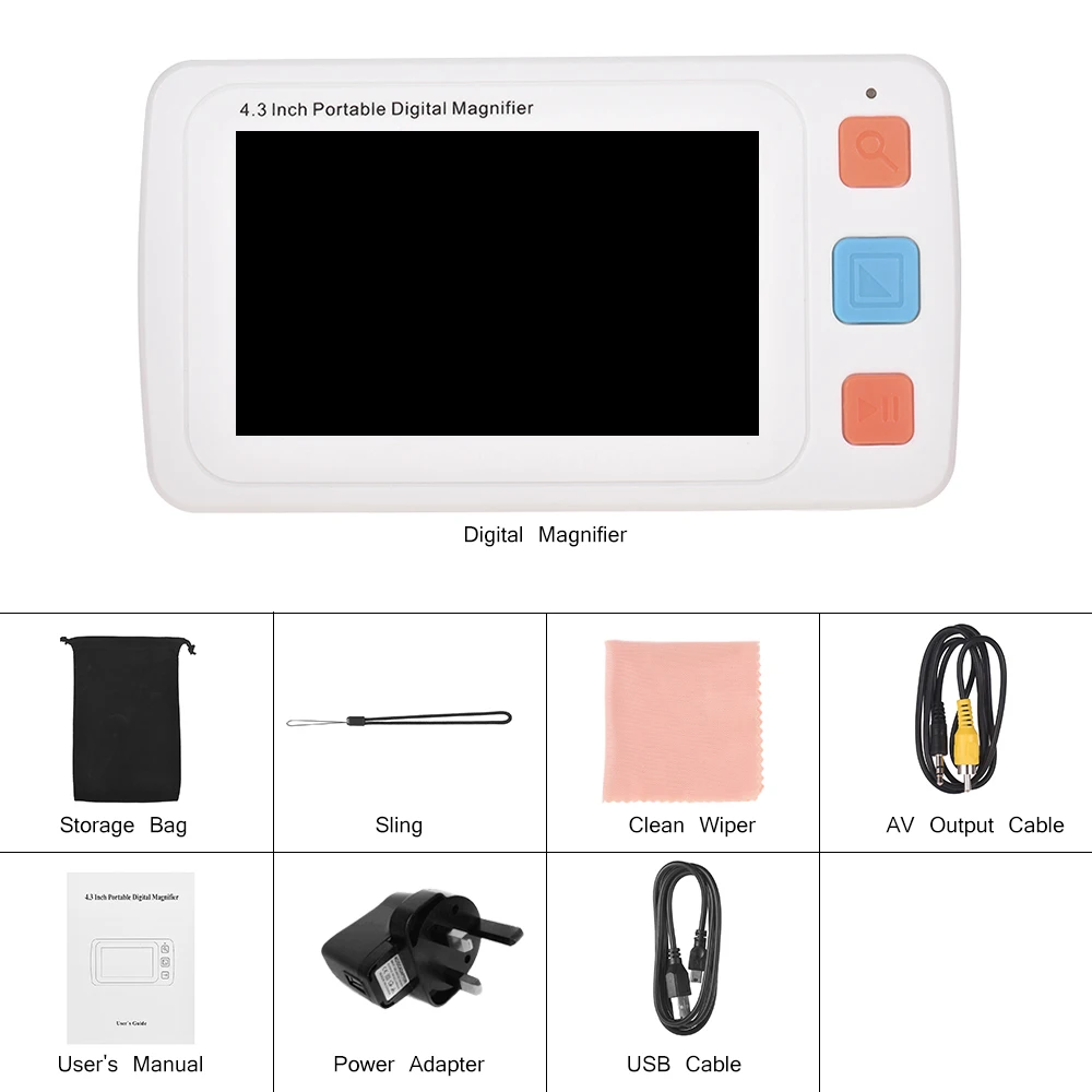 

4.3 Inch Portable Digital Video Magnifier HD Colorful LCD Display Screen Low Vision Reading Aid with 17 Color Modes