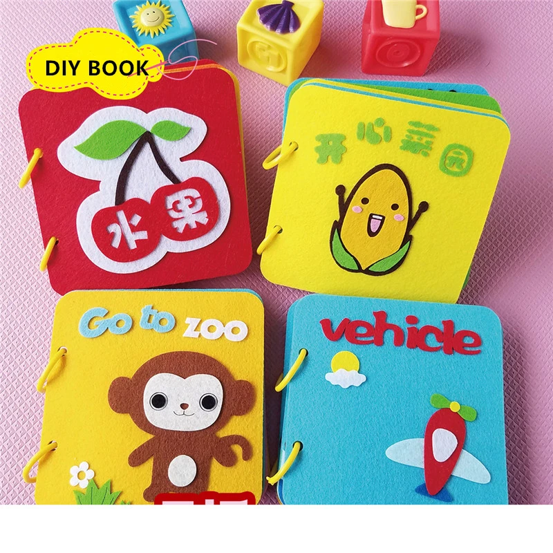 

4 Styles DIY Craft My First Book Montessori Early Education Baby Picture Book Mom Handmade Quiet Book DIY Material Kit For Kids