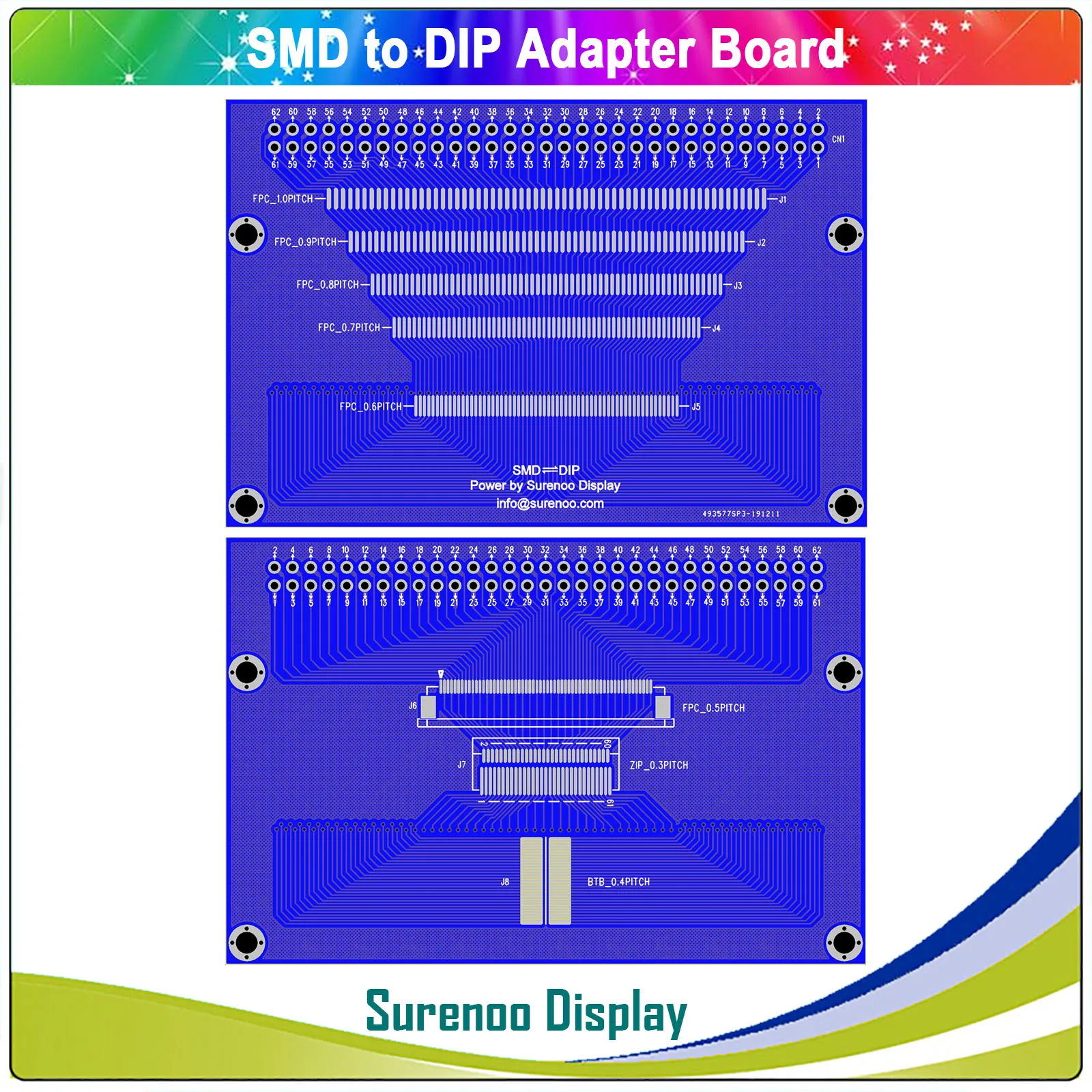 3," дюймов 240*400 MCU 8/16 бит TFT ЖК-модуль дисплей экран панель LCM встроенный ILI9327 драйвер и резистивная сенсорная панель - Цвет: SMD to DIP Board