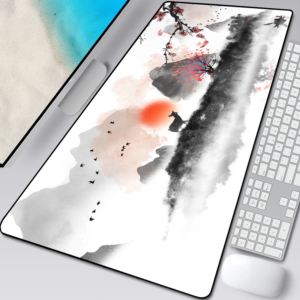 Estilo Chinês Bonito Plum Mouse Pad Mousepad Anime de Grandes Dimensões National Tide Game Desk Pad Teclado de Computador Xxl - Imagem 2